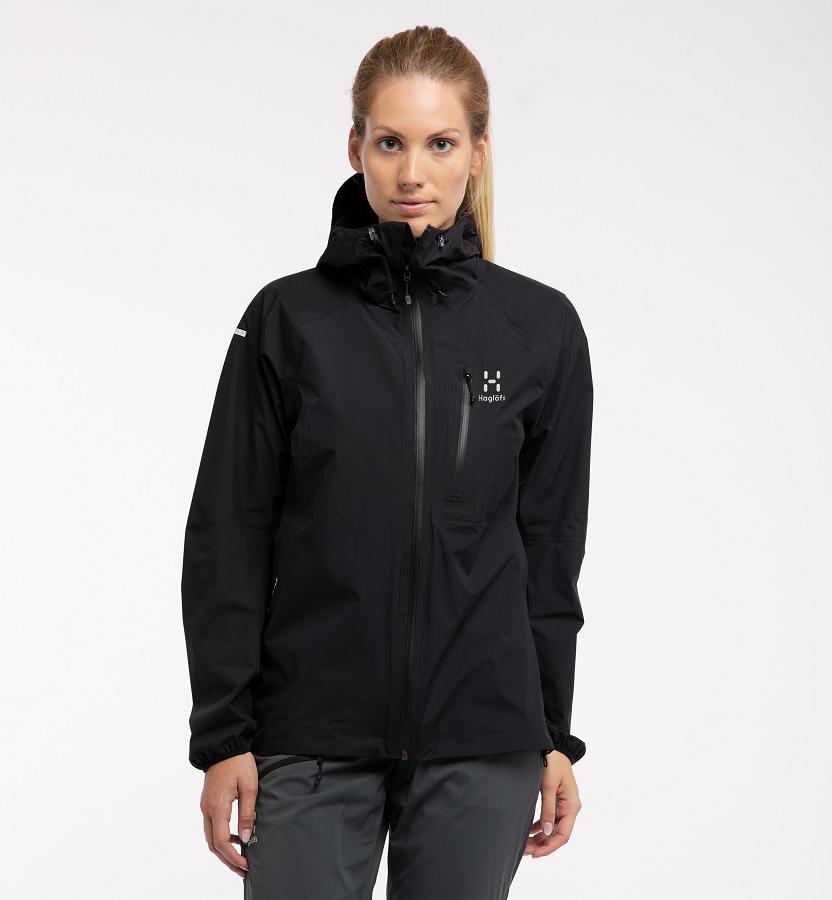 Haglöfs L.I.M Waterproof Jacket Black For Womens EXOVA7293 Australia